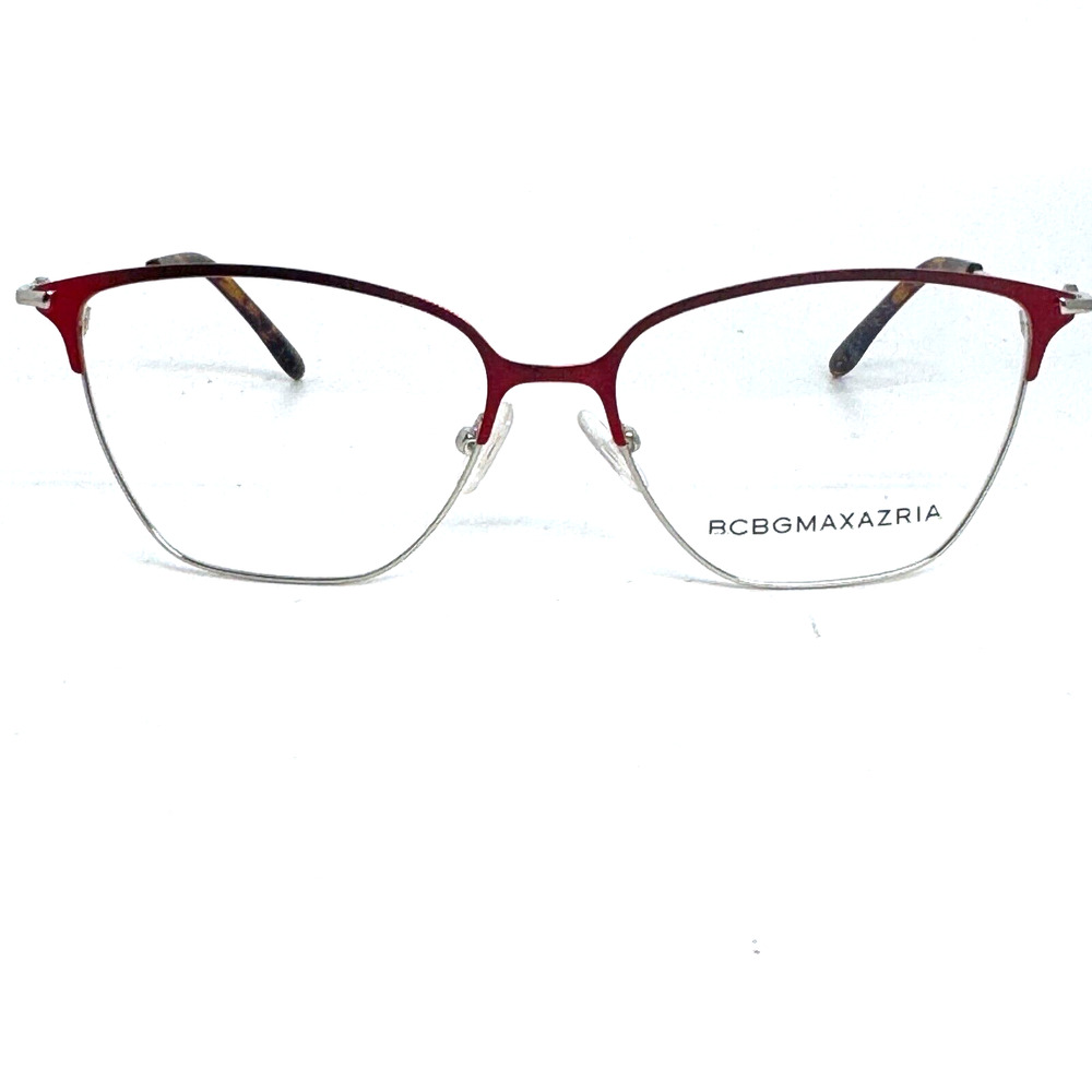 BCBGMAXAZRIA Eyeglasses Italy Henley Red Tortoise Silver 54/15/135 H16647‎